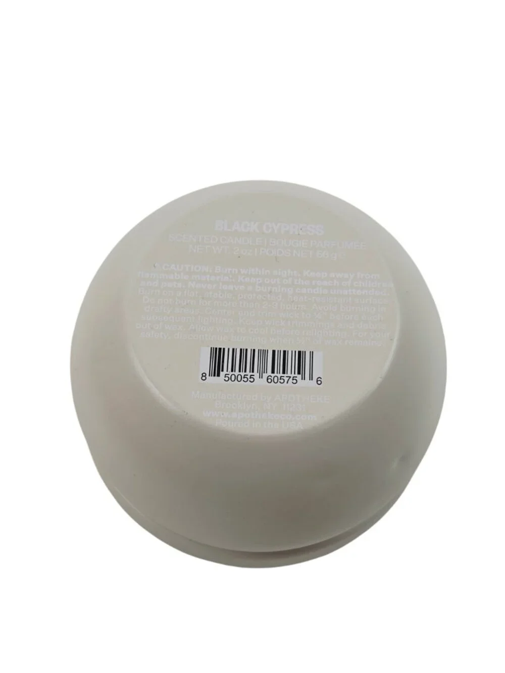 Apotheke Mini Tin Candle Black Cypress Scent 2oz White 15 Hour Burn Time